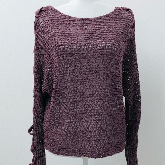 ⭐️Jolt⭐️Purple Mesh Scoop Neck Sweater - Picture 1 of 8